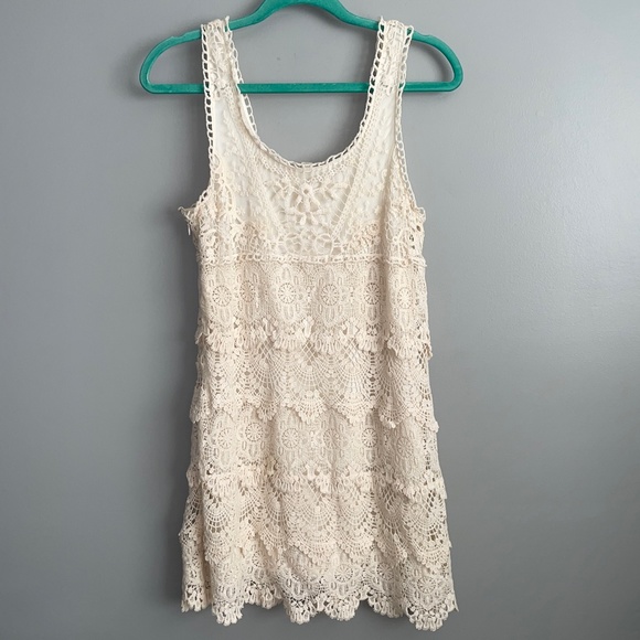 EUC Urban Outfitters Staring At Stars Crochet Multi Tier Sleeveless Dress Size M - Picture 8 of 10